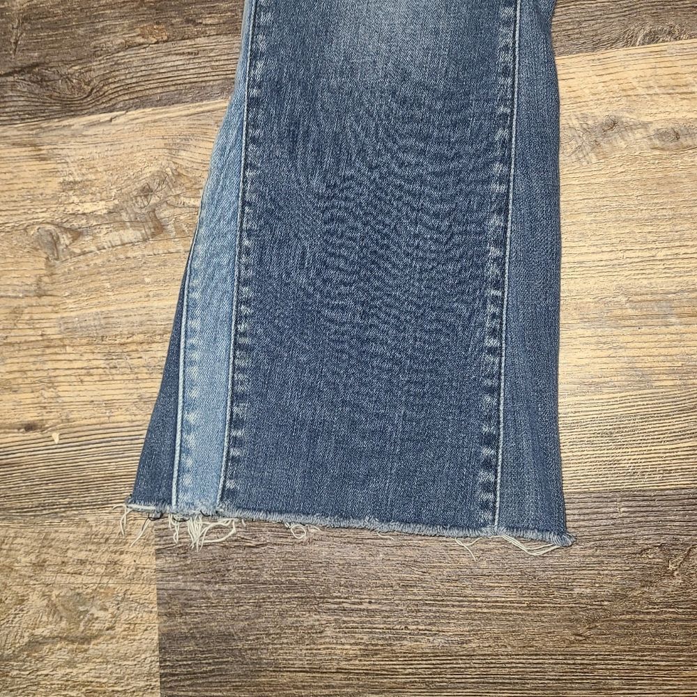 Kancan Two Tone Mid Rise Flare Leg Jeans - Picture 5 of 14